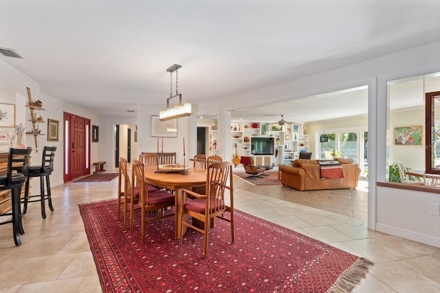 view of tiled dining space