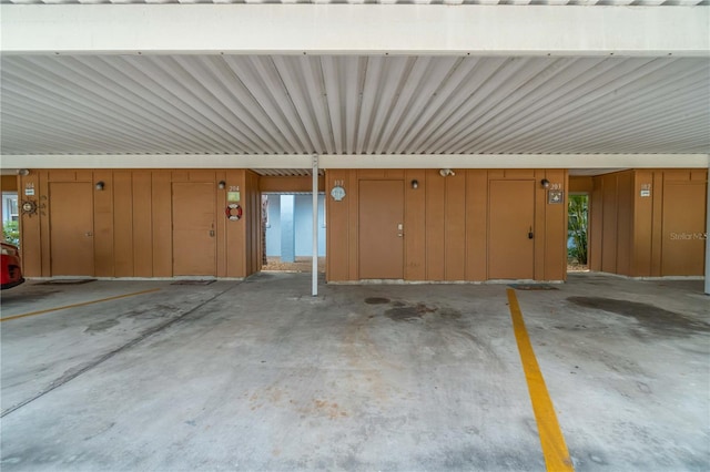 view of garage