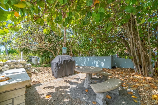 view of patio / terrace featuring a grill