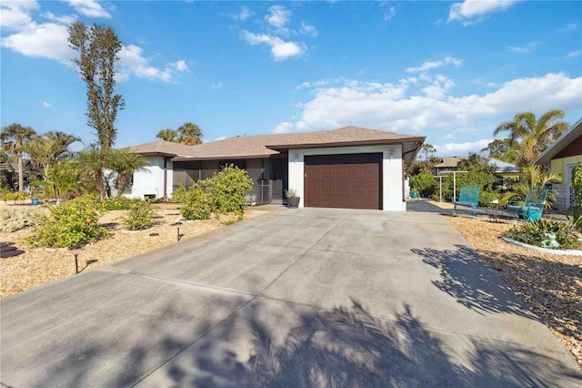 view of front of home with a garage