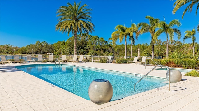 view of pool featuring a patio area