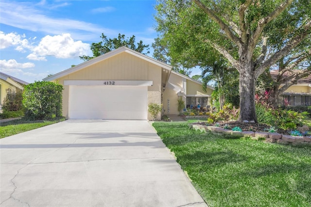 single story home featuring a garage