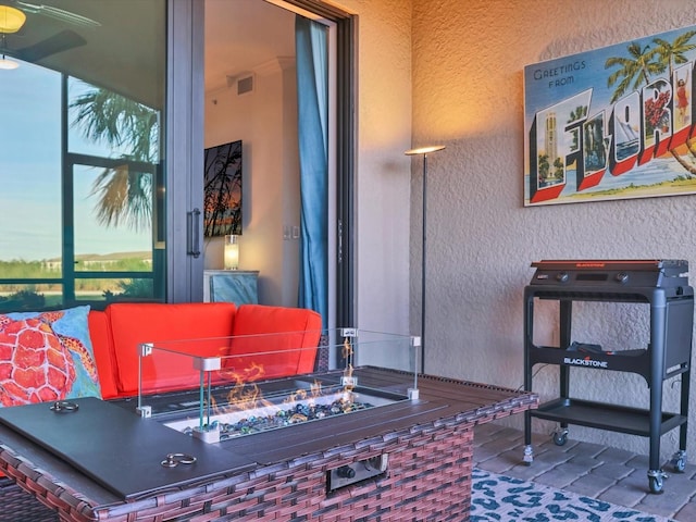 view of tiled living room