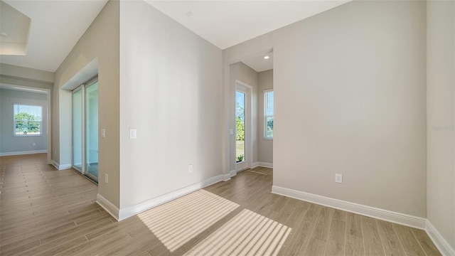 empty room featuring light wood-type flooring