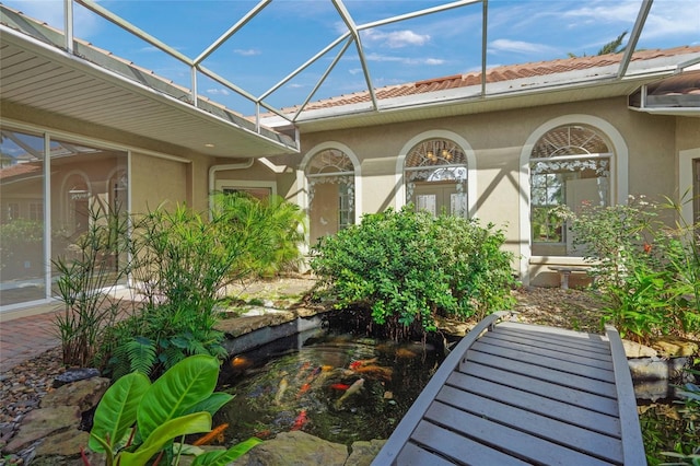 exterior space featuring a lanai