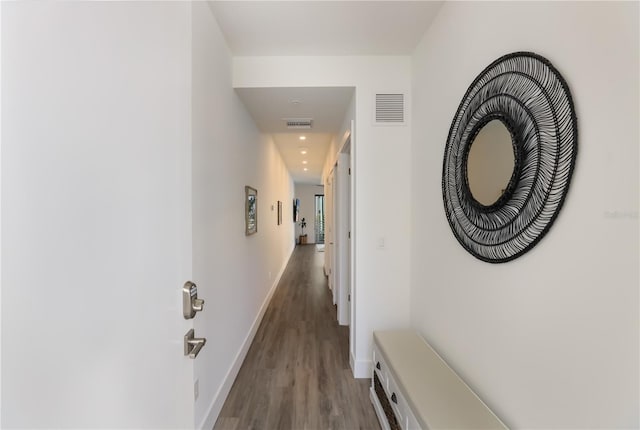 hall featuring wood-type flooring