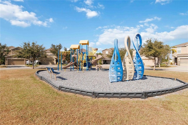 view of playground with a yard