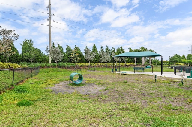 view of yard featuring a gazebo