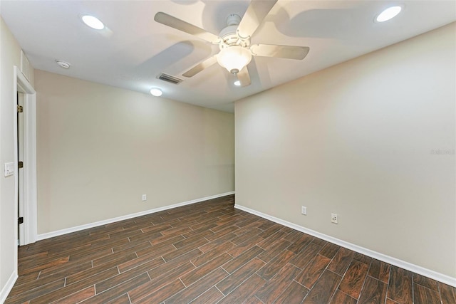 unfurnished room with ceiling fan