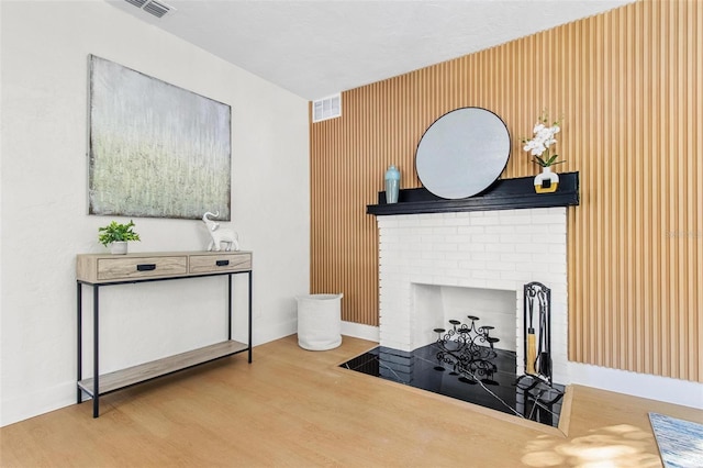 interior space with hardwood / wood-style floors