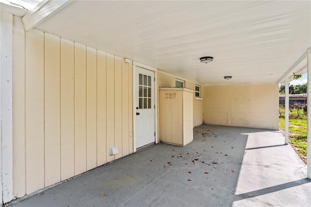 view of patio / terrace with a carport