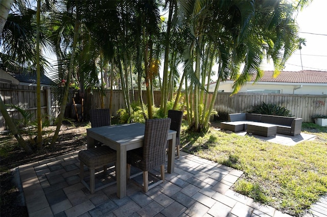 view of patio / terrace featuring outdoor lounge area