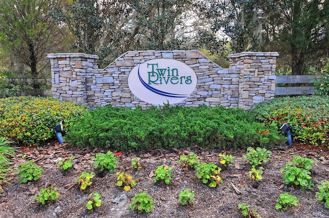 view of community sign