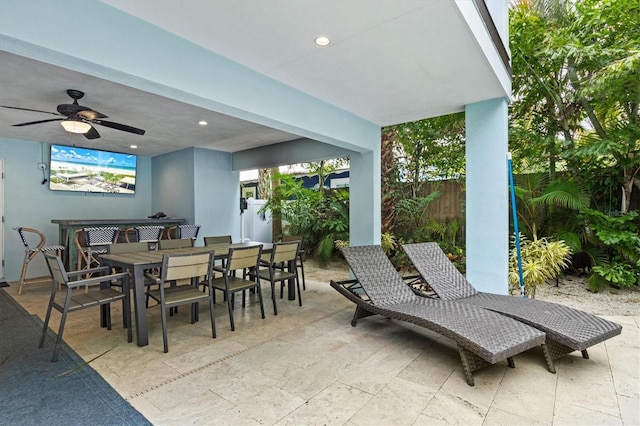 view of patio with ceiling fan