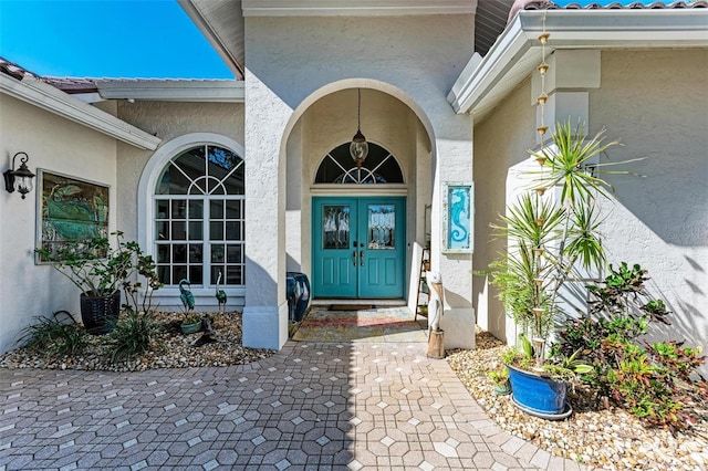 entrance to property with french doors