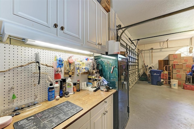 kitchen with white cabinets