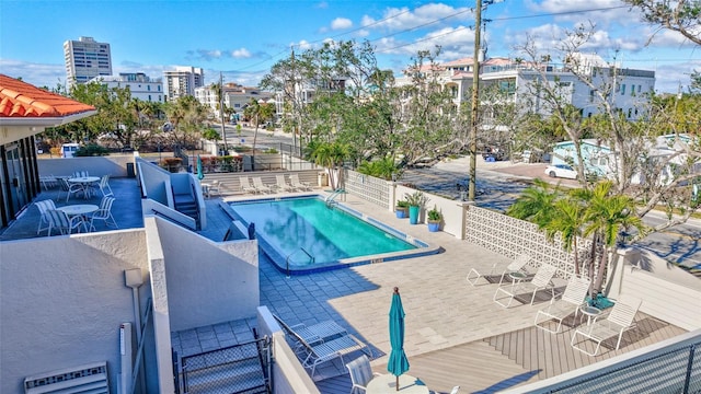 view of pool with a patio