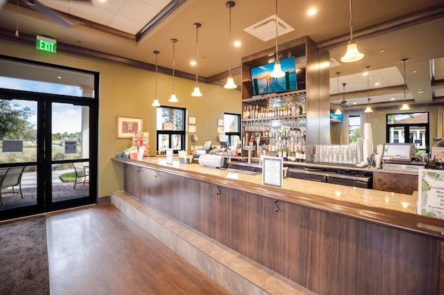 reception area featuring indoor bar