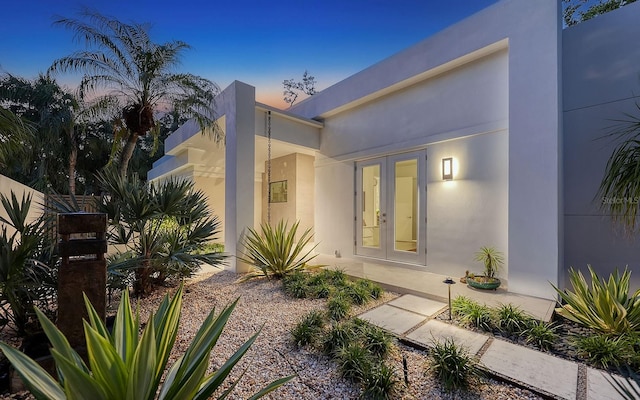 exterior space with french doors