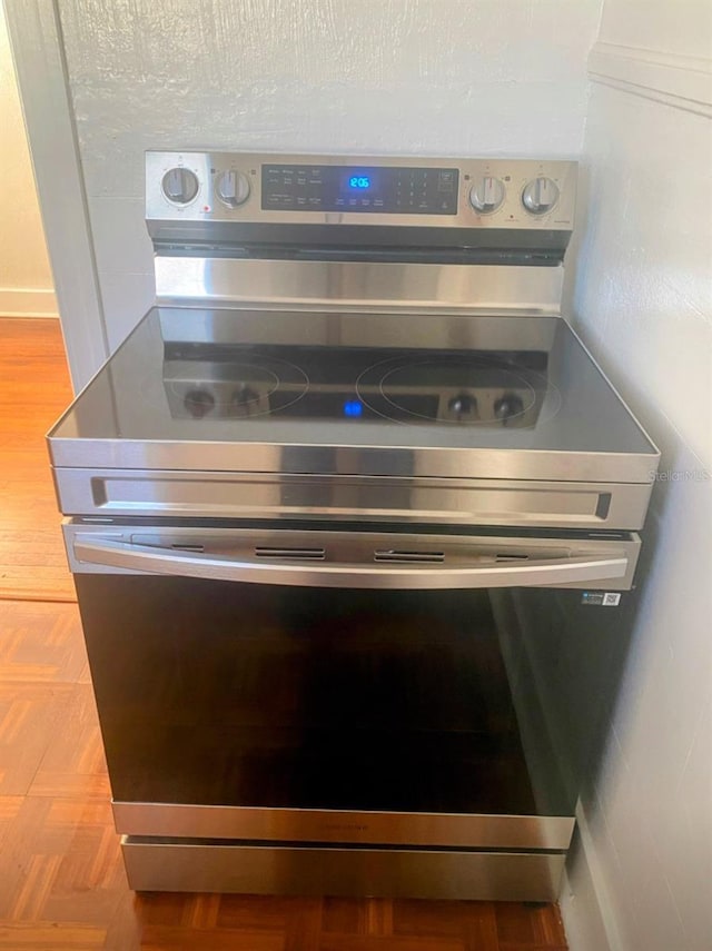 interior details featuring electric stove