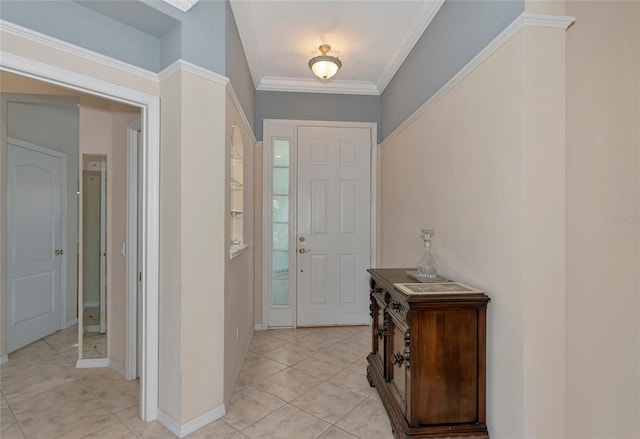 entrance foyer featuring crown molding