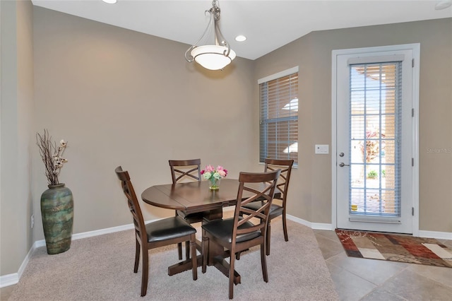 view of tiled dining area