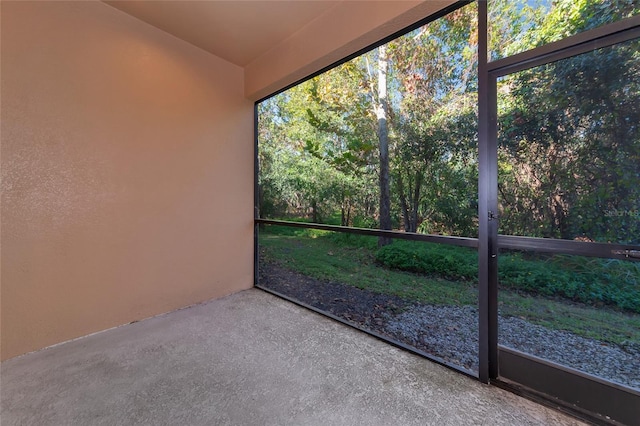 view of unfurnished sunroom