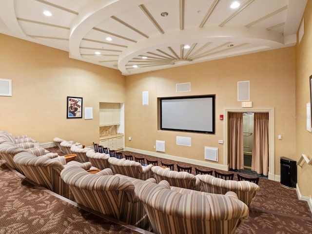 view of carpeted home theater