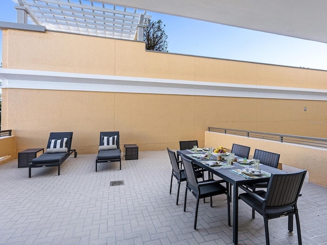 view of patio with a pergola