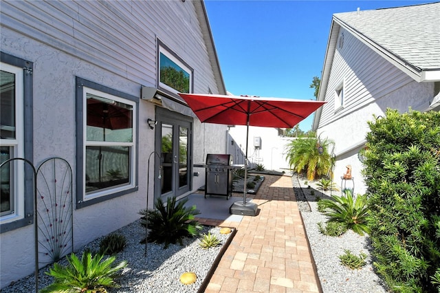 view of patio featuring grilling area