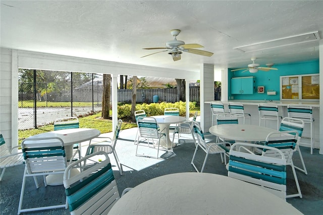 view of patio with ceiling fan