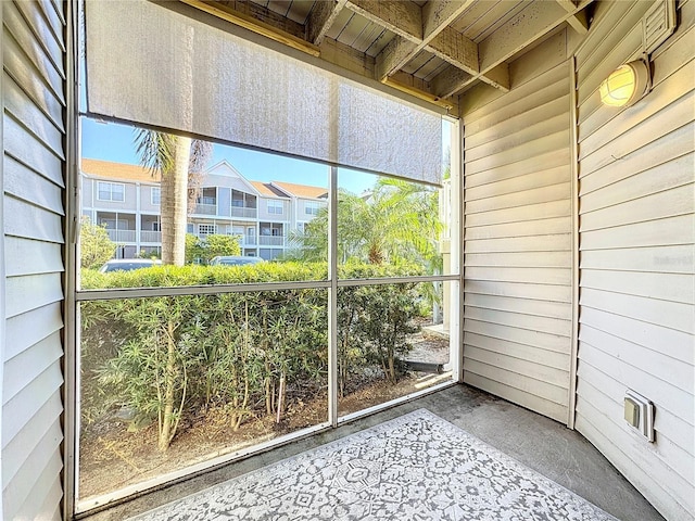 view of unfurnished sunroom