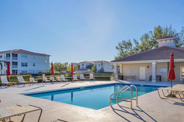 view of pool with a patio area