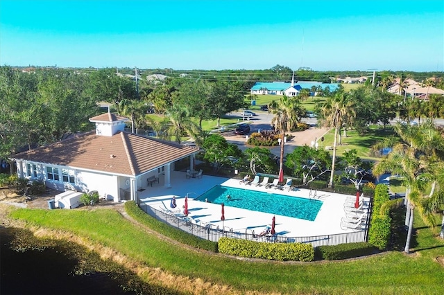 view of pool featuring a patio