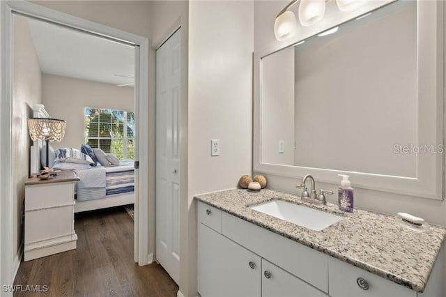 2060 Willow Hammock Cir Unit 304, Punta Gorda, FL 33983 - ensuite bathroom featuring vanity and wood finished floors