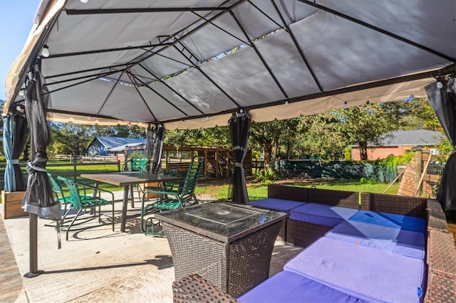 view of patio with an outdoor living space