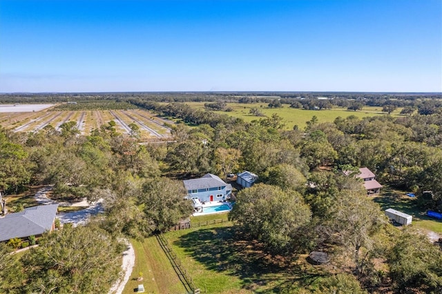 drone / aerial view featuring a rural view