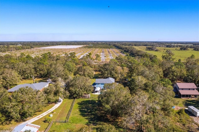 drone / aerial view with a rural view