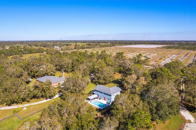 drone / aerial view with a rural view