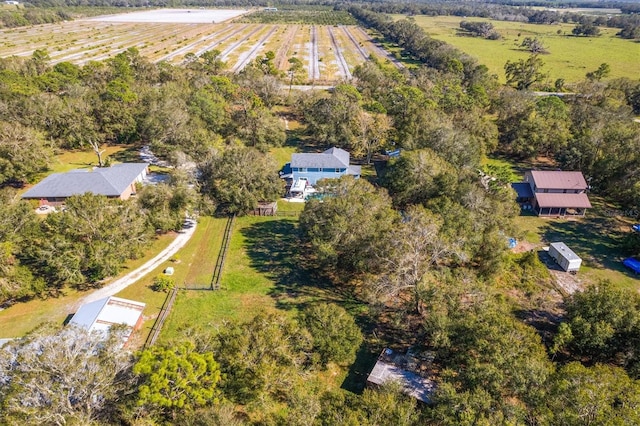 aerial view with a rural view