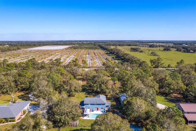 drone / aerial view with a rural view