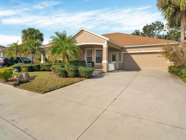 view of front facade featuring a garage