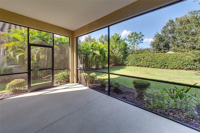 view of unfurnished sunroom