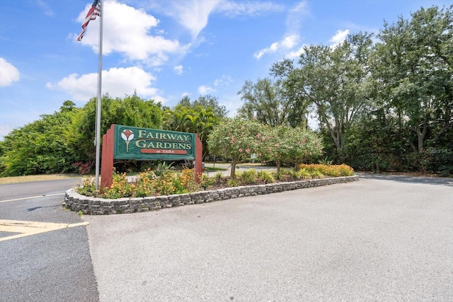 view of community sign