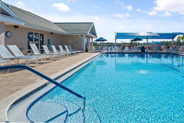 view of pool with a patio area