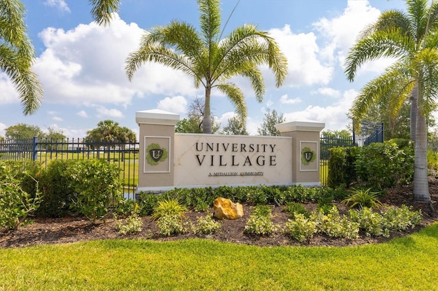 view of community sign