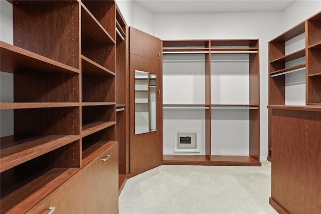 spacious closet featuring carpet flooring