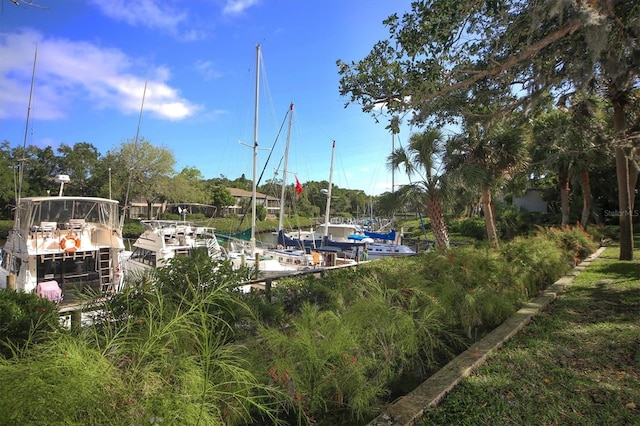 view of dock area