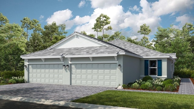 view of front of house with a garage