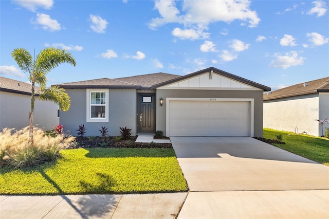 ranch-style house featuring a garage